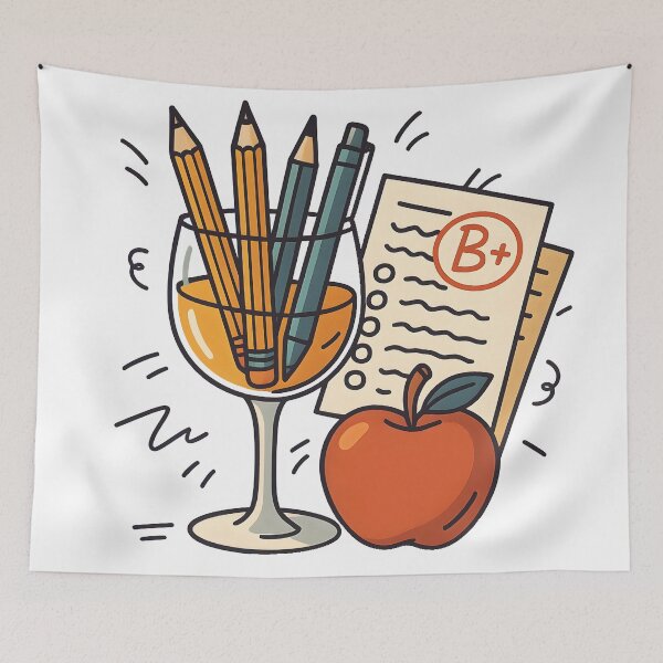 Item preview, Teach Grade Wine Repeat | Funny Teacher Appreciation Week Gift | Wine Glass & Pencil Vector Art | Relaxed Teacher Life Design designed and sold by WAUZ.