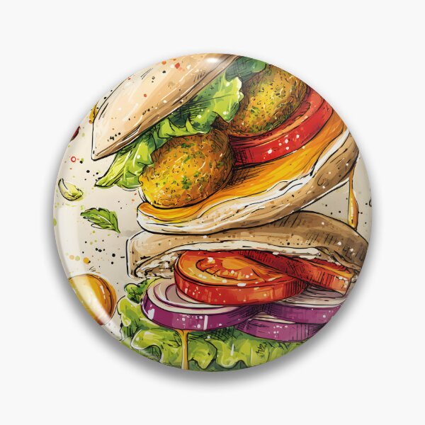 Item preview, Stack of Flavor - Fresh Falafel, Veggies, and Bold Spices in a Colorful Pita Delight designed and sold by OlfactoART Studio.
