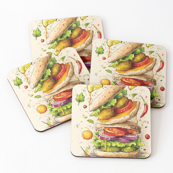 Item preview, Stack of Flavor - Fresh Falafel, Veggies, and Bold Spices in a Colorful Pita Delight designed and sold by OlfactoART Studio.