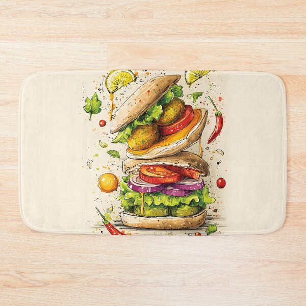 Item preview, Stack of Flavor - Fresh Falafel, Veggies, and Bold Spices in a Colorful Pita Delight designed and sold by OlfactoART Studio.