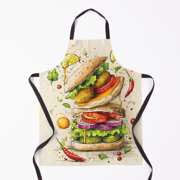 Item preview, Stack of Flavor - Fresh Falafel, Veggies, and Bold Spices in a Colorful Pita Delight designed and sold by OlfactoART Studio.