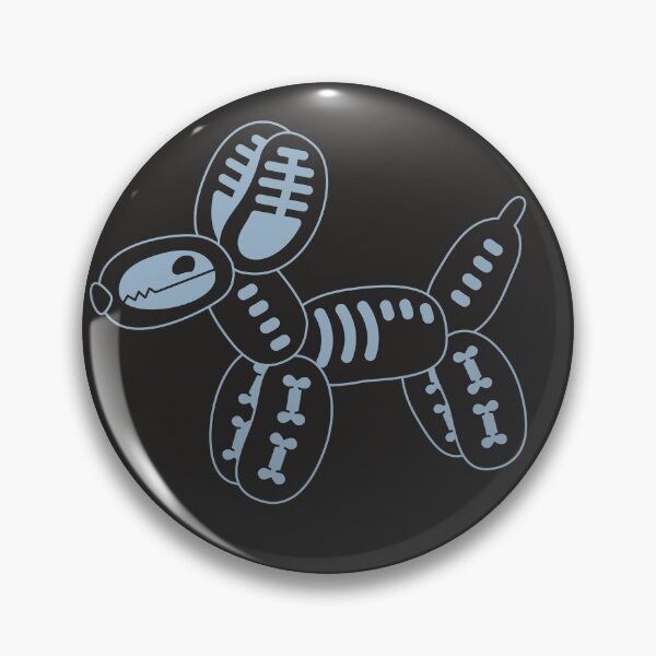 Item preview, Skeleton Balloon Dog | Summerween Cute Spooky Dog Art in Blue and Black designed and sold by Amimi-Makes.