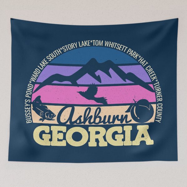 Item preview, Ashburn Georgia Sunset Retro Vintage Local Pride Logo designed and sold by CRHPOD20.