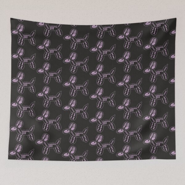 Item preview, Skeleton Balloon Dog | Summerween Cute Spooky Dog Art in Purple and Black designed and sold by Amimi-Makes.