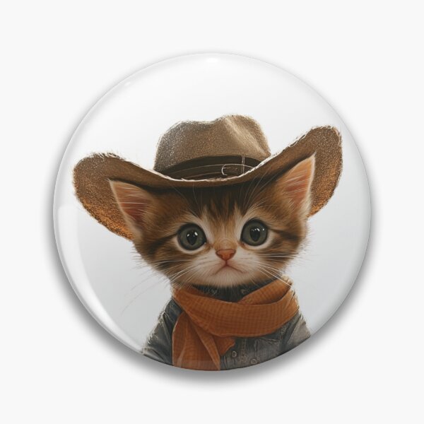 Artikelvorschau, Miauender Kätzchen-Cowboy Sticker entworfen und verkauft von Elliott's Irish Exit.