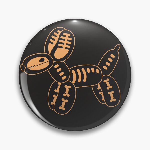 Item preview, Skeleton Balloon Dog | Summerween Cute Spooky Dog Art in Orange and Black designed and sold by Amimi-Makes.