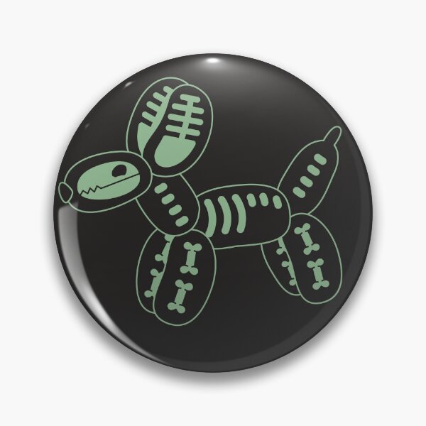 Item preview, Skeleton Balloon Dog | Summerween Cute Spooky Dog Art in Green and Black designed and sold by Amimi-Makes.
