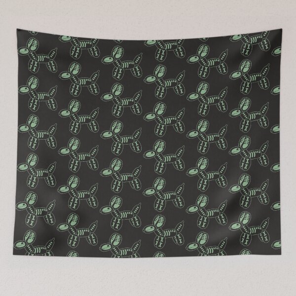 Item preview, Skeleton Balloon Dog | Summerween Cute Spooky Dog Art in Green and Black designed and sold by Amimi-Makes.
