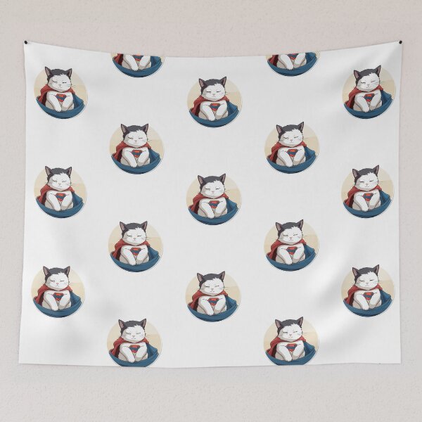 Item preview, Super Cat Hero – Kawaii Cat in Cape designed and sold by Blueprint&co.