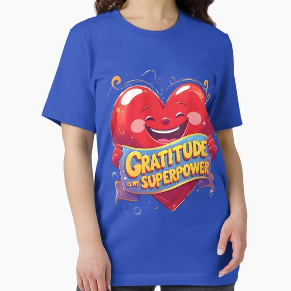 Item preview, Gratitude is My Superpower – Smiling Heart Holding a Thank-You Banner designed and sold by TeeTrends99.