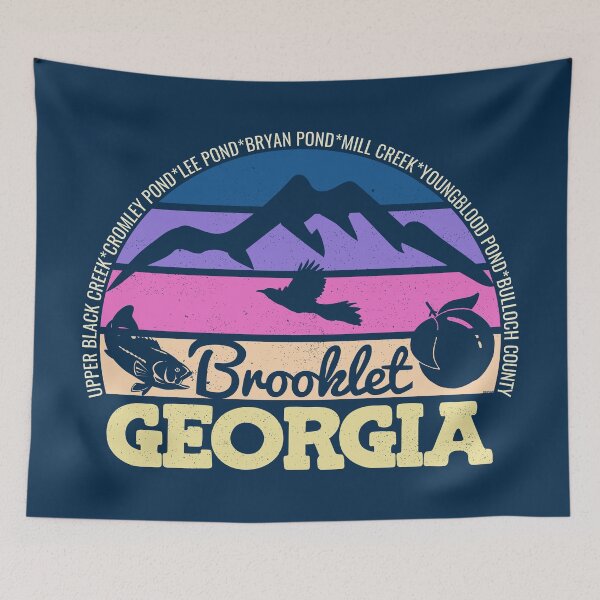 Item preview, Brooklet Georgia Sunset Retro Vintage Local Pride Logo designed and sold by CRHPOD20.