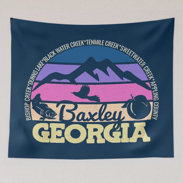Item preview, Baxley Georgia Sunset Retro Vintage Local Pride Logo designed and sold by CRHPOD20.