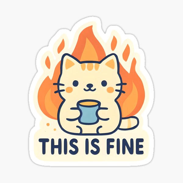 Item preview, This is fine cat sticker designed and sold by Sticker Mama.