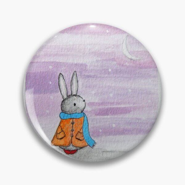 Item preview, Bunny in Snow with Crescent Moon | Cute Bunny Illustration | Gentle Watercolor designed and sold by AngelaMarieArt.