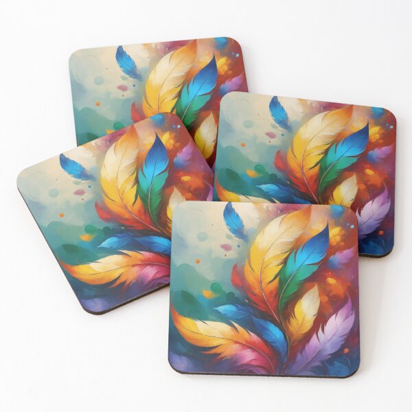 Item preview, Colorful feathers swirling in the wind designed and sold by GhadeerGhonaim.