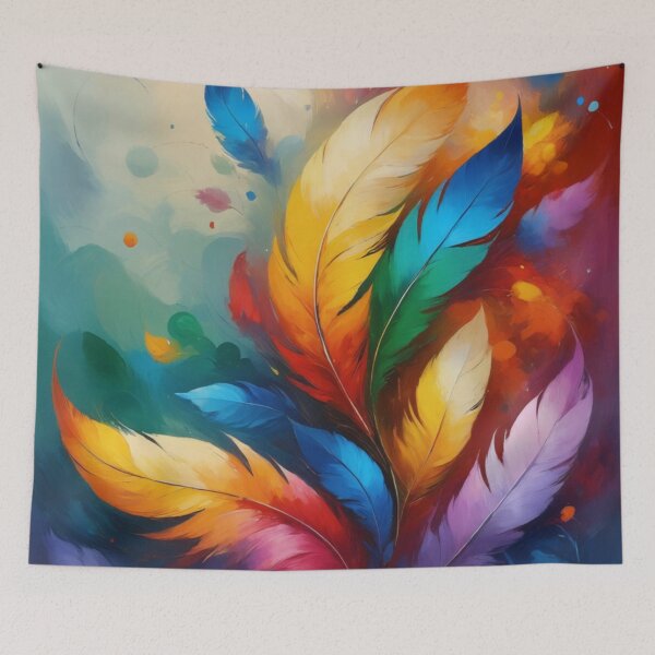 Item preview, Colorful feathers swirling in the wind designed and sold by GhadeerGhonaim.