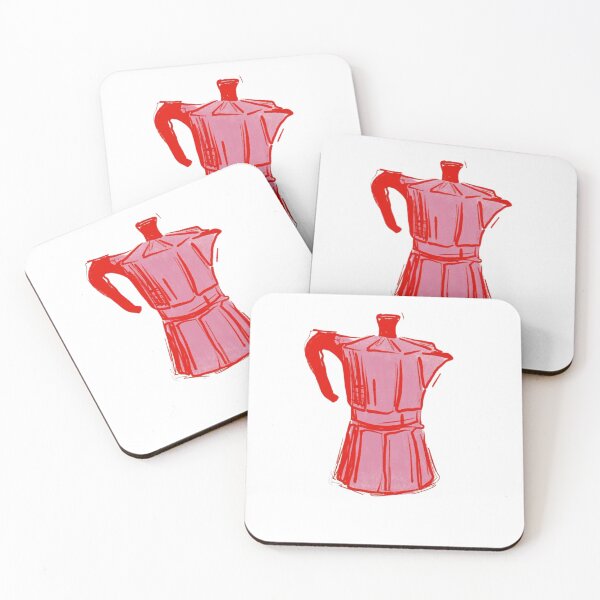 Item preview, Cafetera italiana moka rosa y roja designed and sold by postergir1.