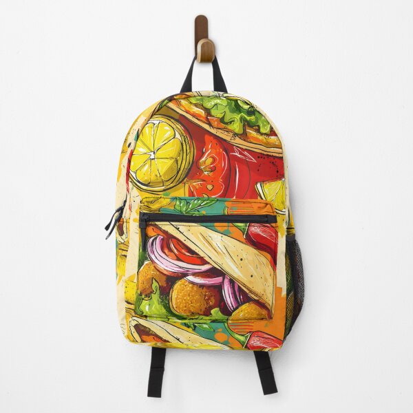 Item preview, Falafel Stuffed Pita with Lemon and Chili in a Burst of Colorful Street Food Energy designed and sold by OlfactoART Studio.