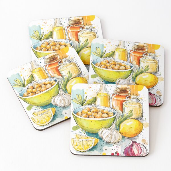 Item preview, Hummus Recipe - A Vibrant Culinary Creation with Fresh Ingredients and Bold Colors designed and sold by OlfactoART Studio.
