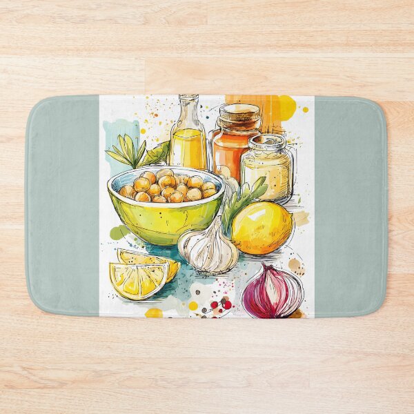 Item preview, Hummus Recipe - A Vibrant Culinary Creation with Fresh Ingredients and Bold Colors designed and sold by OlfactoART Studio.