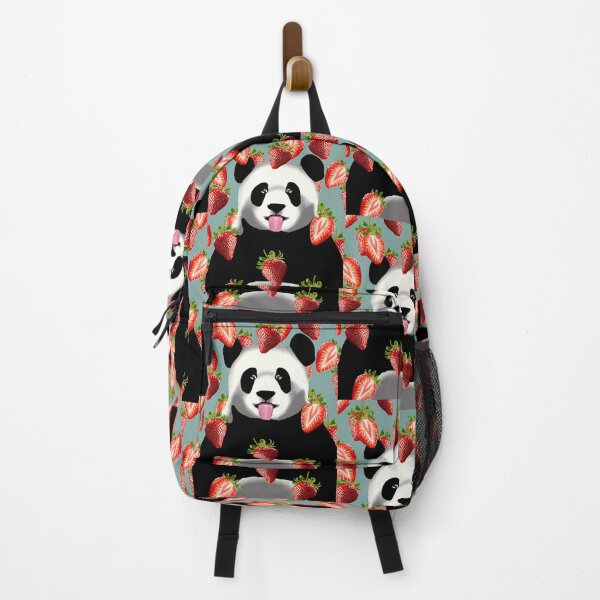 Item preview, Cheeky Panda Illustration with Falling Strawberries – Fun Animal Art for Prints, Stickers & More designed and sold by Pandositive.