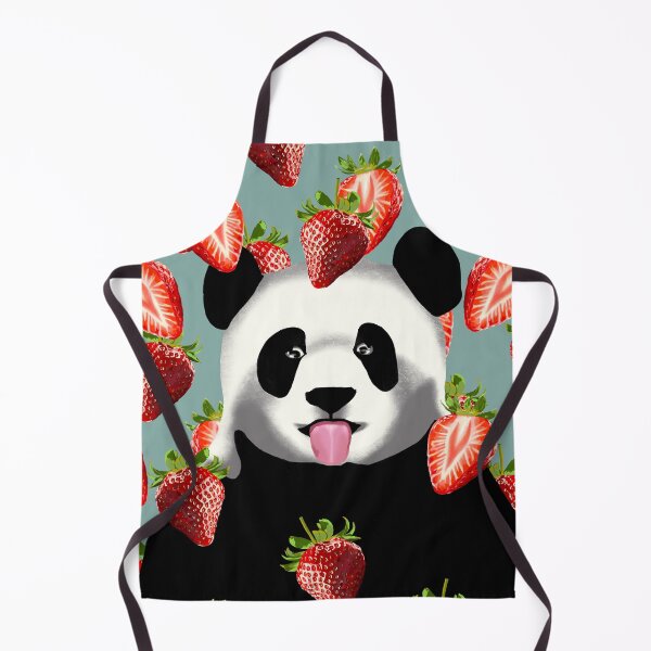 Item preview, Cheeky Panda Illustration with Falling Strawberries – Fun Animal Art for Prints, Stickers & More designed and sold by Pandositive.