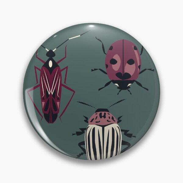 Item preview, entomology - dark red insects on ivy green designed and sold by kobyakov.