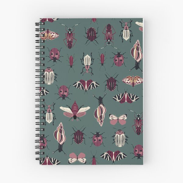 Item preview, entomology - dark red insects on ivy green designed and sold by kobyakov.