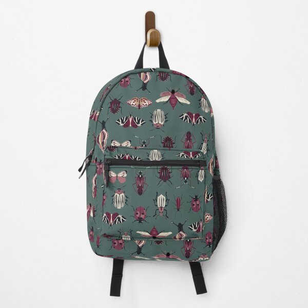 Item preview, entomology - dark red insects on ivy green designed and sold by kobyakov.