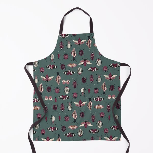 Item preview, entomology - dark red insects on ivy green designed and sold by kobyakov.