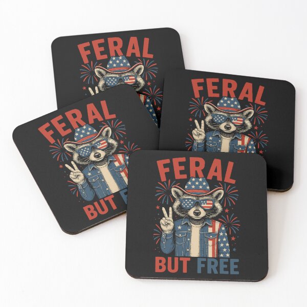 Item preview, Feral But Free USA Raccoon 4th Of July designed and sold by varioarts.
