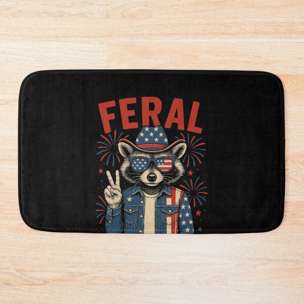 Item preview, Feral But Free USA Raccoon 4th Of July designed and sold by varioarts.