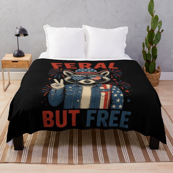 Item preview, Feral But Free USA Raccoon 4th Of July designed and sold by varioarts.