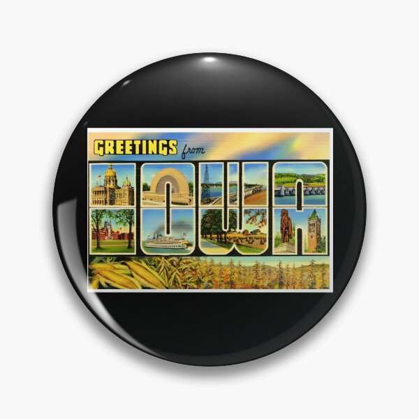 Aperçu de l'œuvre Affiche souvenir rétro de l'Iowa créée et vendue par DankThreads.