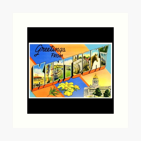 Item preview, Retro Kentucky Travel Poster Design designed and sold by DankThreads.