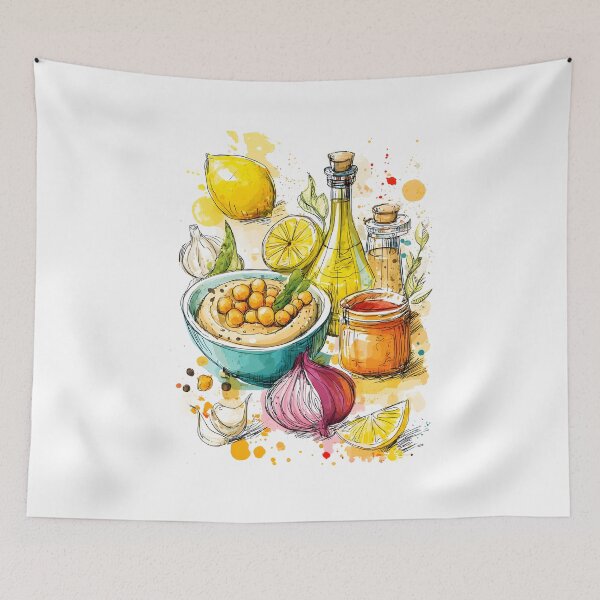Item preview, Bursting Flavors of Hummus- A Vibrant Middle Eastern Culinary Symphony designed and sold by OlfactoART Studio.