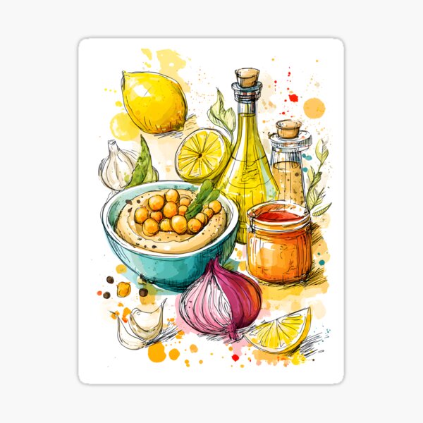 Item preview, Bursting Flavors of Hummus- A Vibrant Middle Eastern Culinary Symphony designed and sold by OlfactoART Studio.