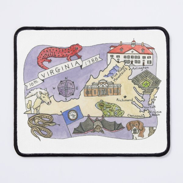 Item preview, Map of Virginia - State Map designed and sold by Platinumfrog.