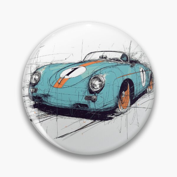 Item preview, Porsche 356 race car Ink illustration designed and sold by blackdogshop.