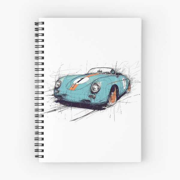 Item preview, Porsche 356 race car Ink illustration designed and sold by blackdogshop.