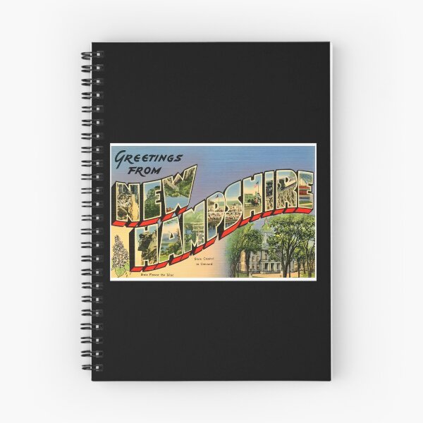 Aperçu de l'œuvre Salutations du New Hampshire Vintage Travel Design créée et vendue par DankThreads.