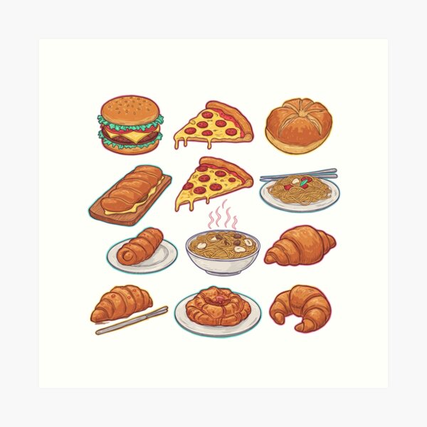 Item preview, Vibrant Bites: Neon Food Art for the Modern Foodie designed and sold by levshare.