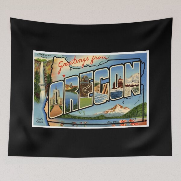 Artikelvorschau, Retro Oregon Reiseplakat-Druckdesign entworfen und verkauft von DankThreads.