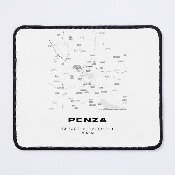 Item preview, Penza City Map – Black & White Minimal Urban Poster designed and sold by RM-Journey.