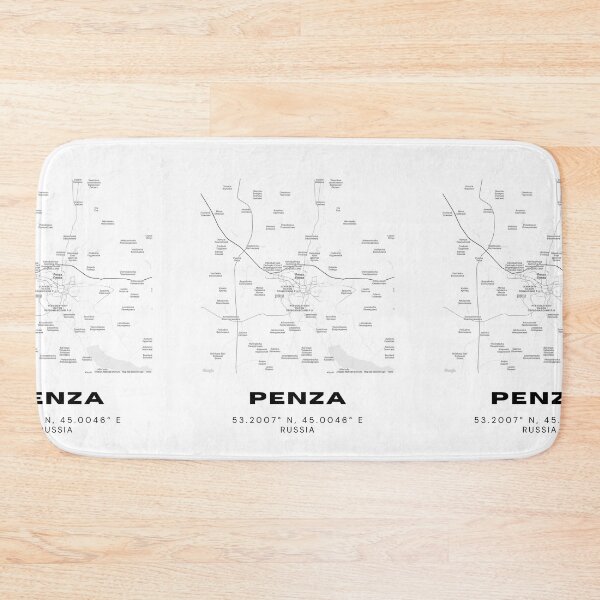 Item preview, Penza City Map – Black & White Minimal Urban Poster designed and sold by RM-Journey.