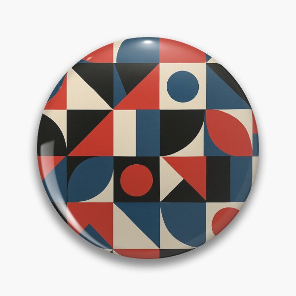 Item preview, Retro Bauhaus Geometry – Red, Blue, Black & Cream Abstract Pattern designed and sold by Zenvo.