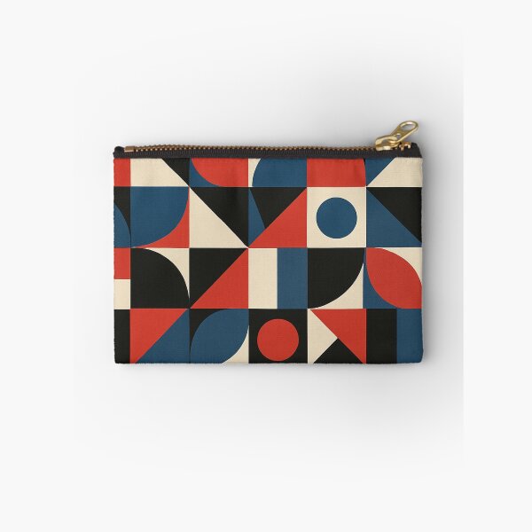 Item preview, Retro Bauhaus Geometry – Red, Blue, Black & Cream Abstract Pattern designed and sold by Zenvo.