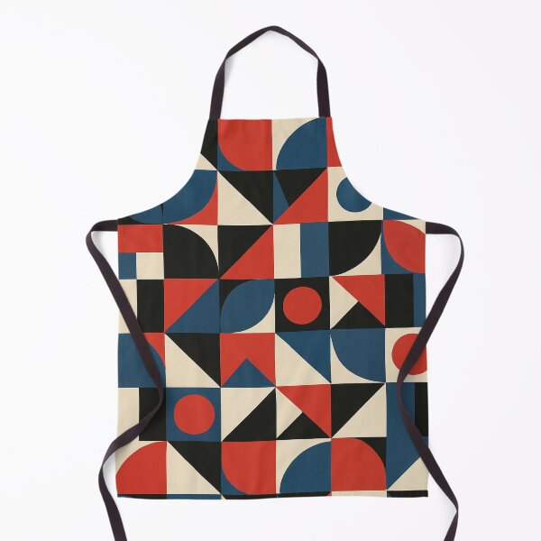 Item preview, Retro Bauhaus Geometry – Red, Blue, Black & Cream Abstract Pattern designed and sold by Zenvo.