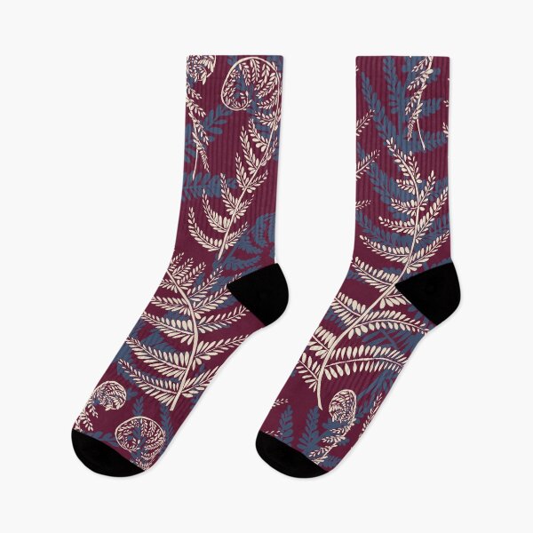 Item preview, pteridomania - fern leaves creme/blue/red designed and sold by kobyakov.