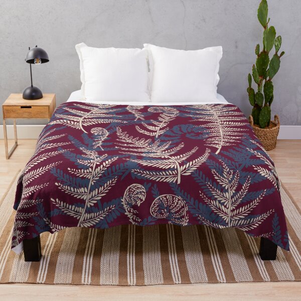 Item preview, pteridomania - fern leaves creme/blue/red designed and sold by kobyakov.